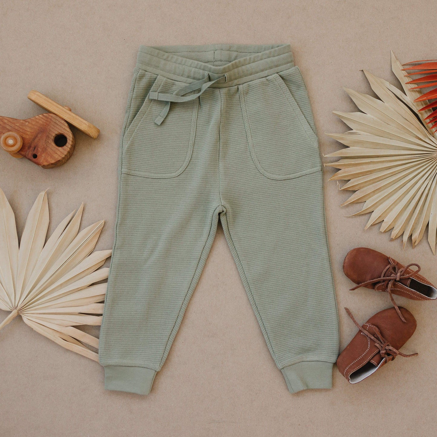 Waffle Slouch Set - Sage