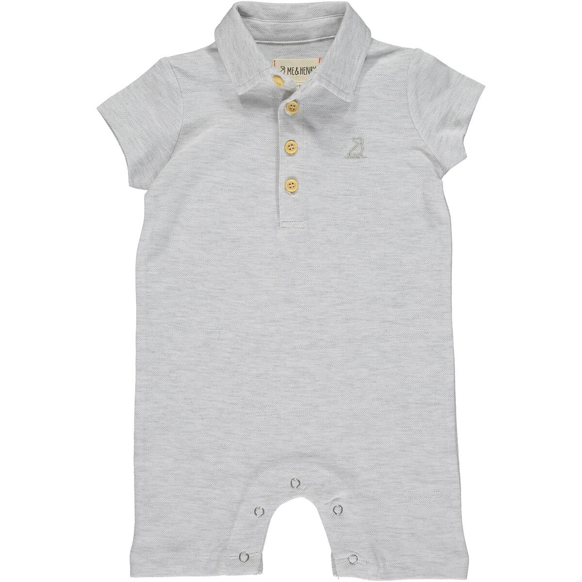 Drift Polo Romper, Grey