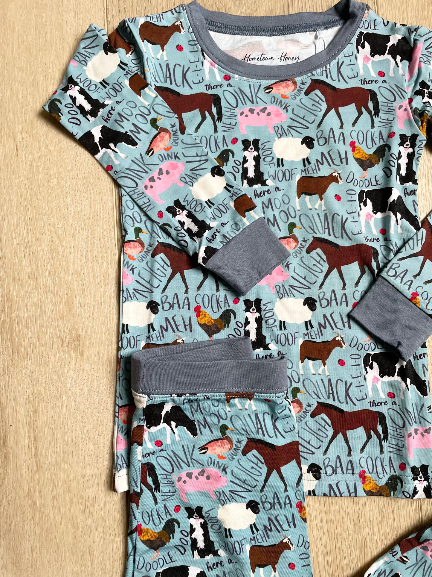 Sounds of the Farm Two Piece Bamboo Pajamas