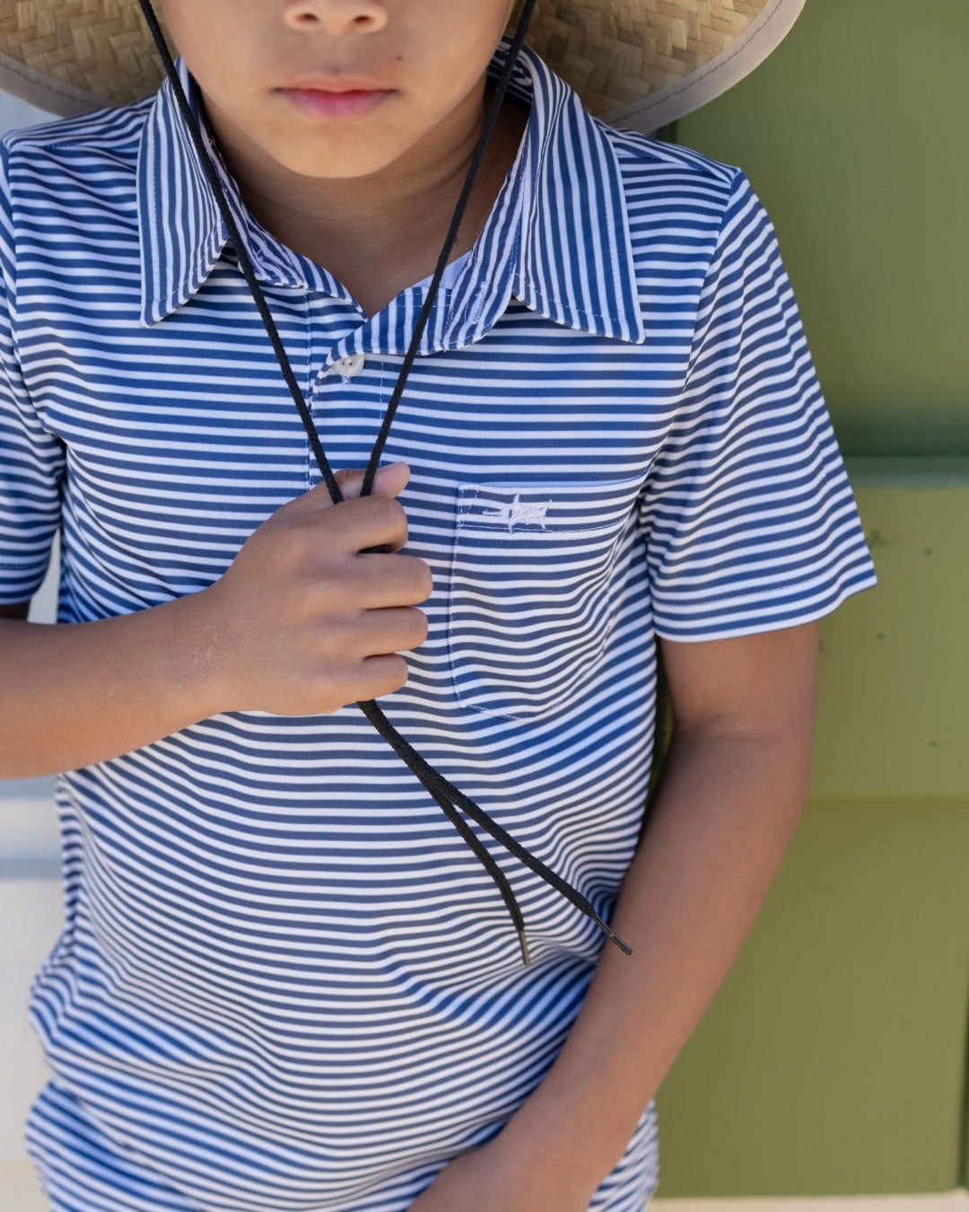 Inshore Performance Polo with UPF, Navy Stripe