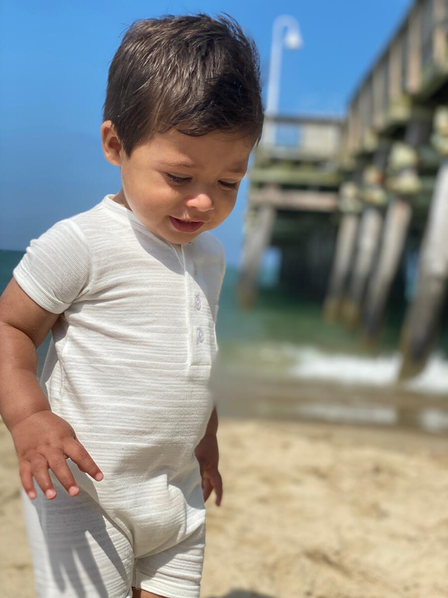 White Camborne Henley Romper