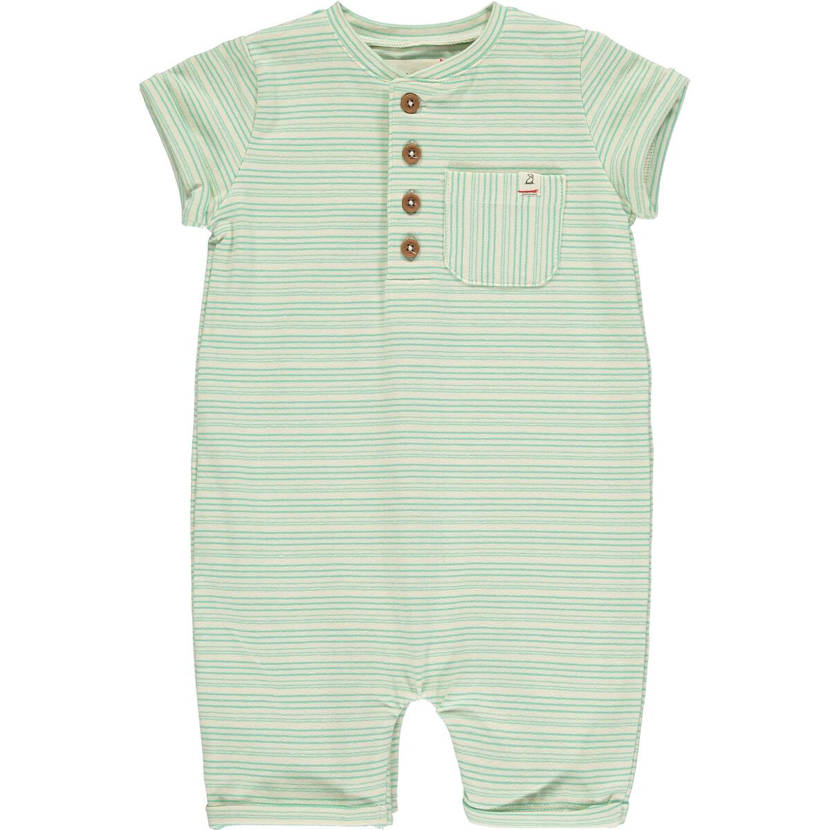 Mint Stripe Camborne Henley Romper