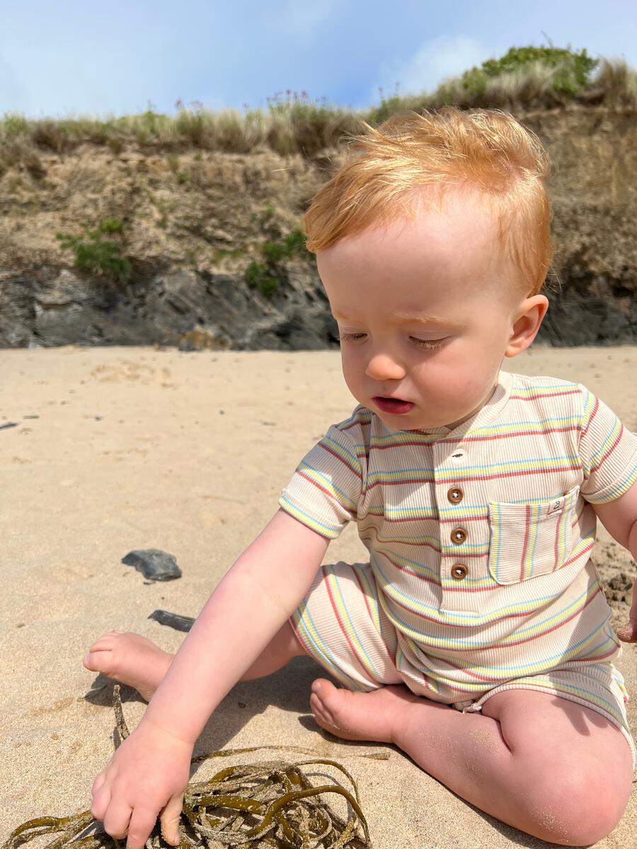 Retro Stripe Camborne Henley Romper