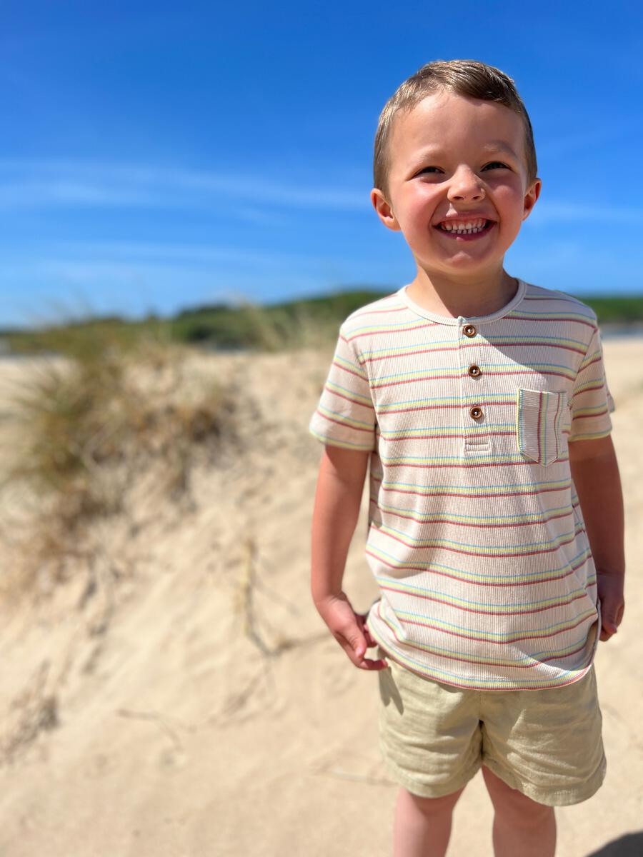 Dodger Henley, Retro Stripe