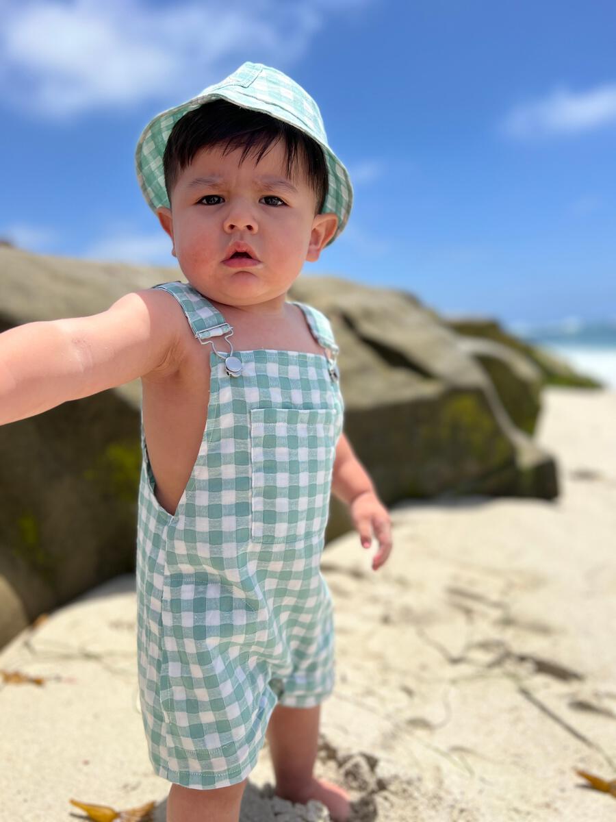 Galleon Woven Overalls, Sage