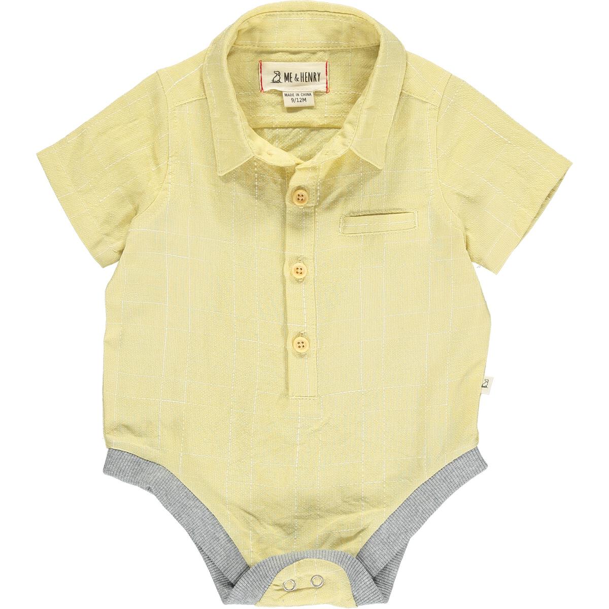 Helford Woven Onesie, Gold Grid