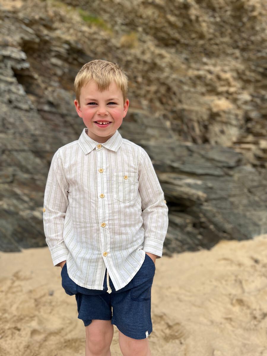 Merchant Button Down, Grey Stripe