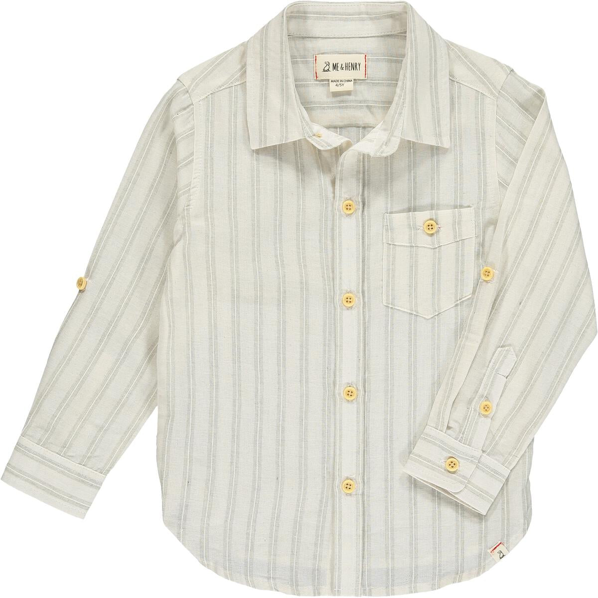 Merchant Button Down, Grey Stripe