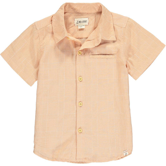 Newport Button Down, Peach Grid