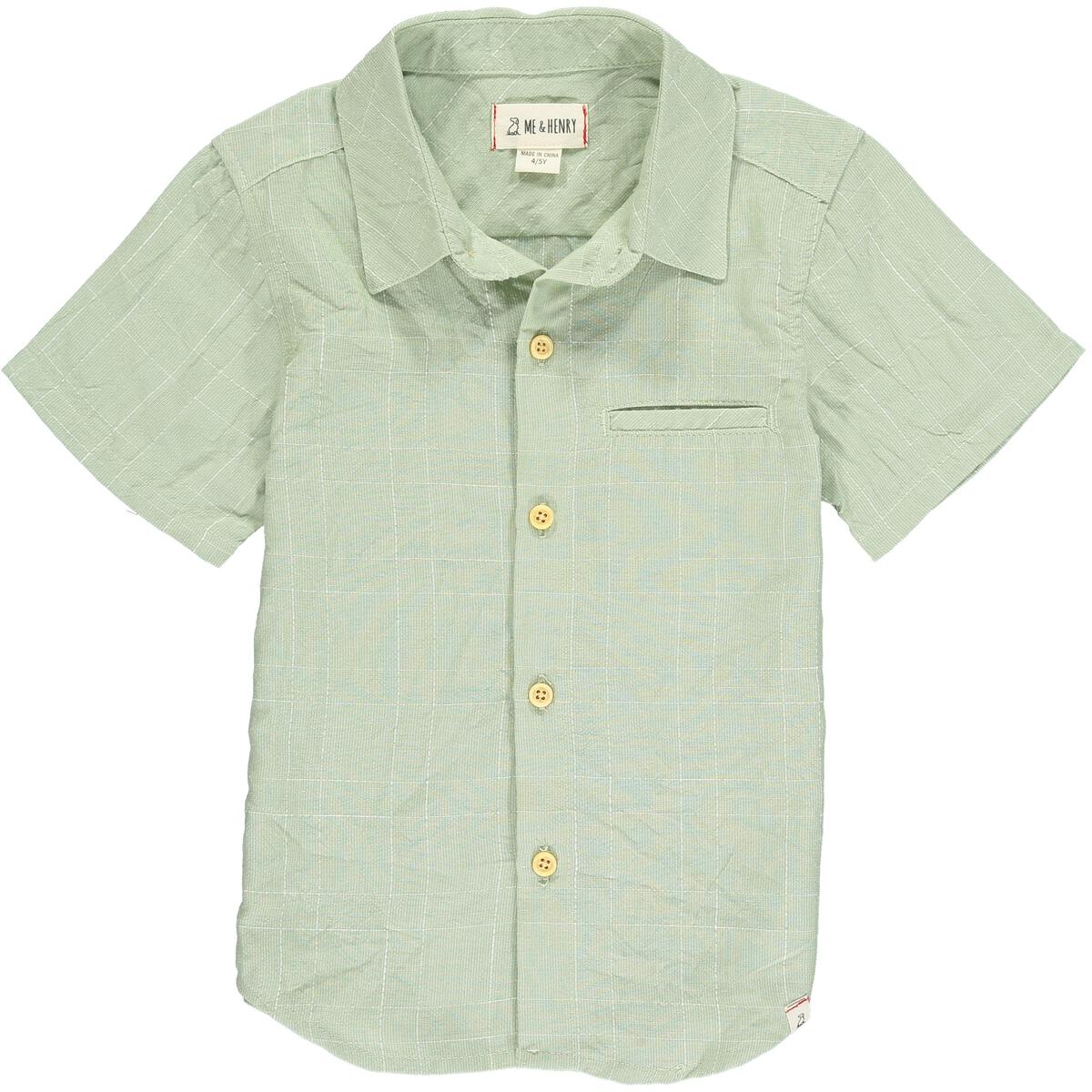 Newport Button Down, Sage Grid