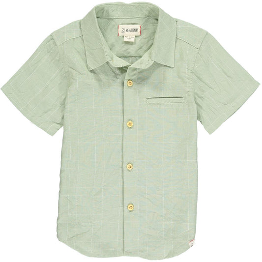 Newport Button Down, Sage Grid