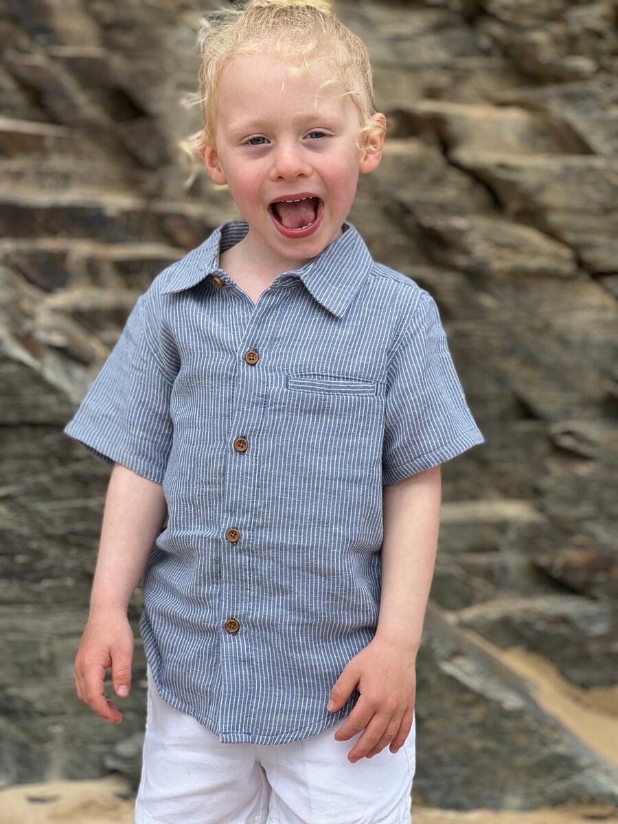 Newport Button Down, Navy Stripe