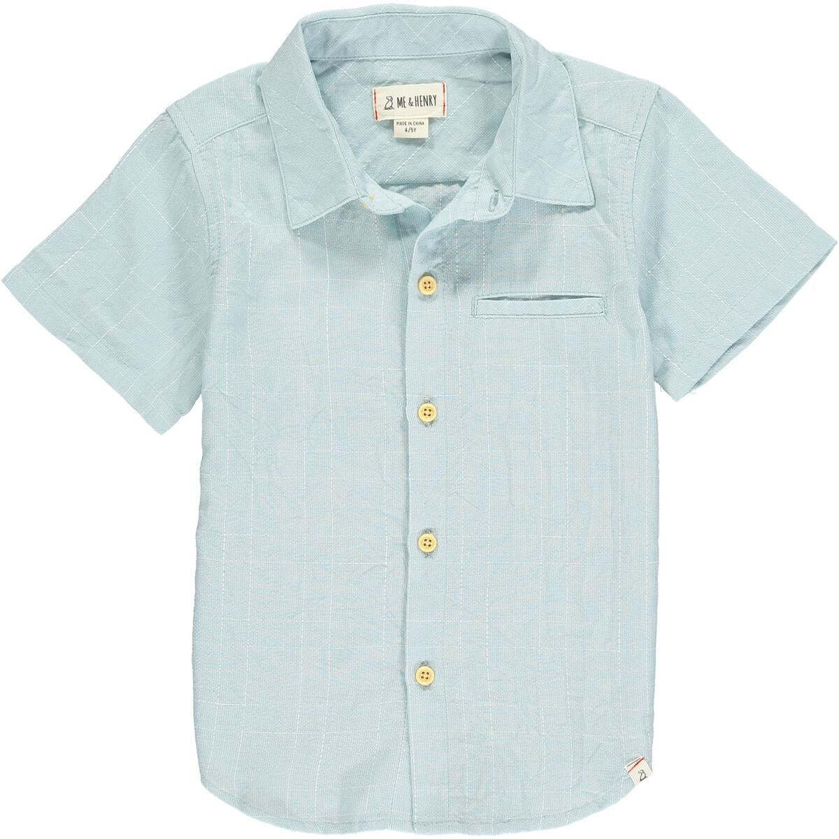 Newport Button Down, Blue Grid