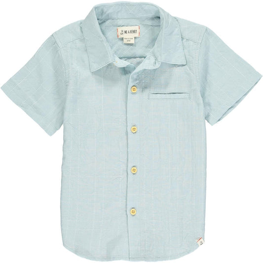 Newport Button Down, Blue Grid