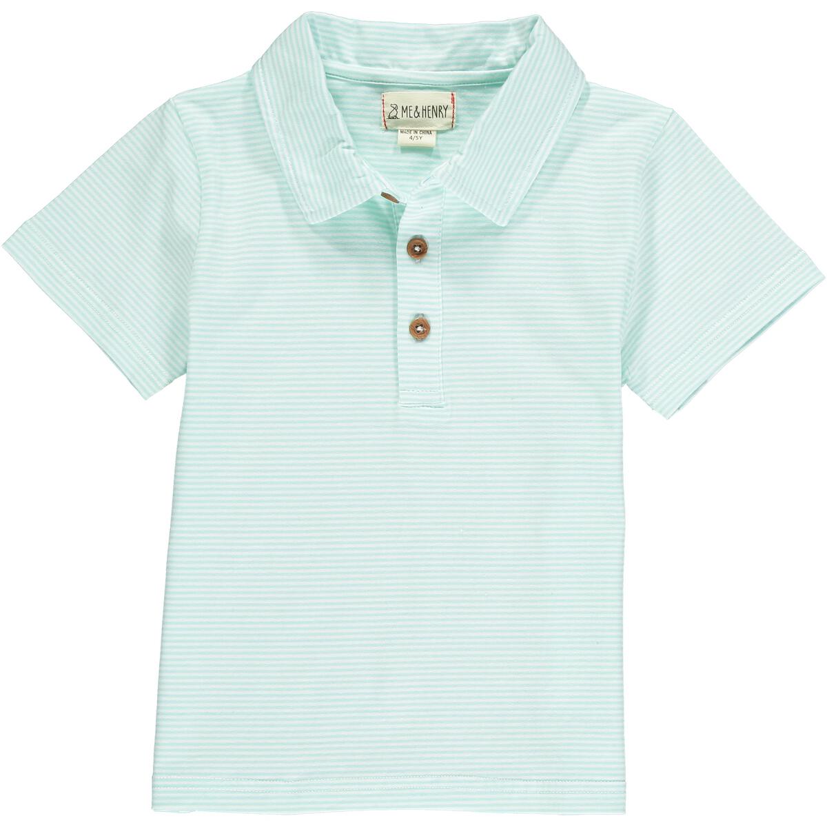 Aqua Stripe Admiral Polo