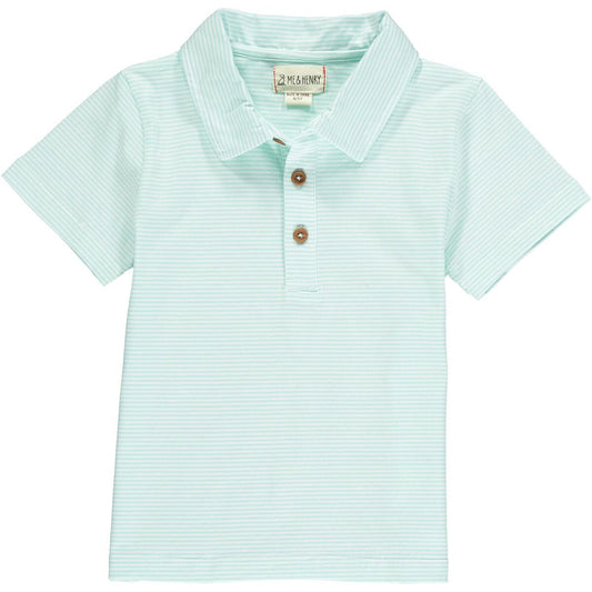 Aqua Stripe Admiral Polo