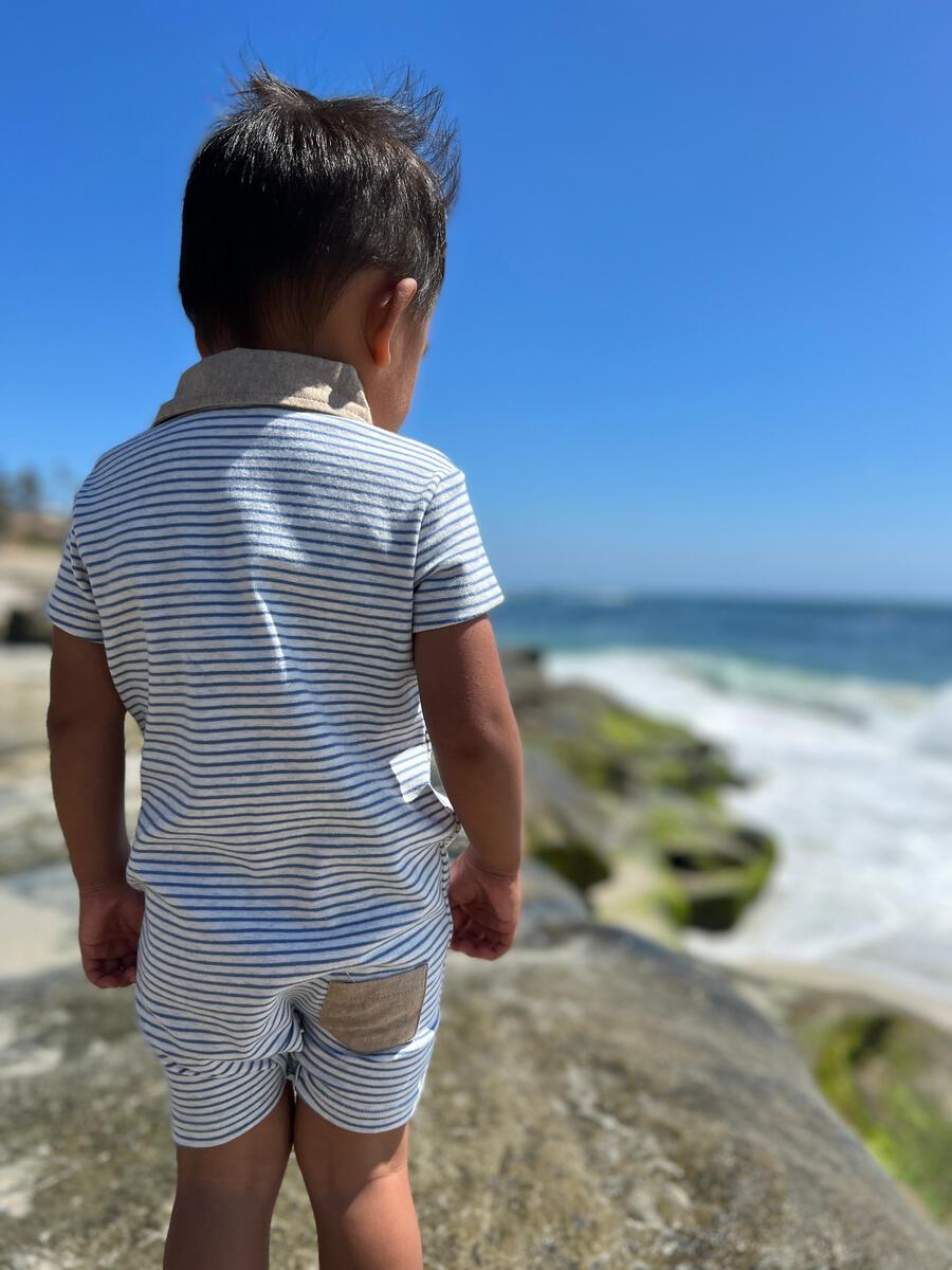Saltash Romper, Dusty Blue