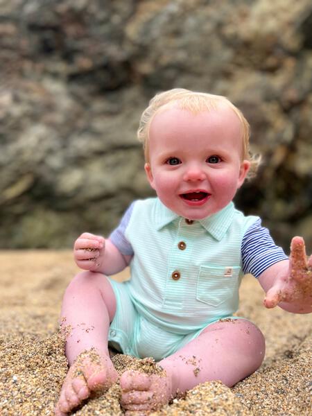 Saltash Romper, Aqua