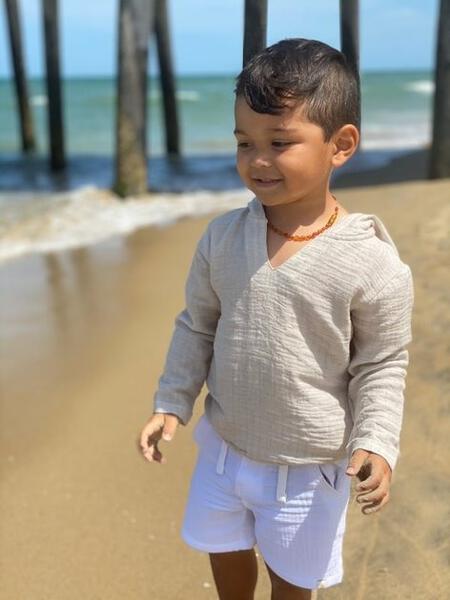 St Ives Gauze Hooded Top, Stone