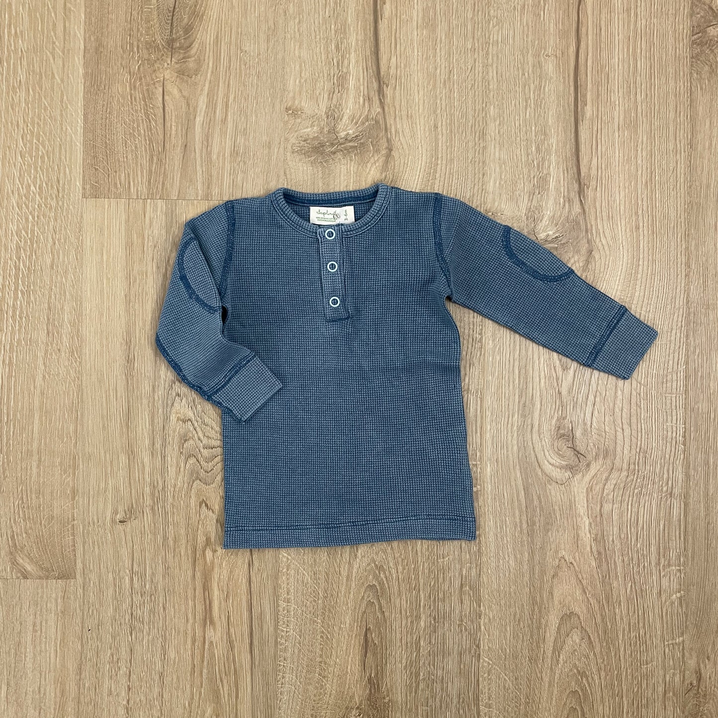 Vintage Blue Waffle Long Sleeve Tee