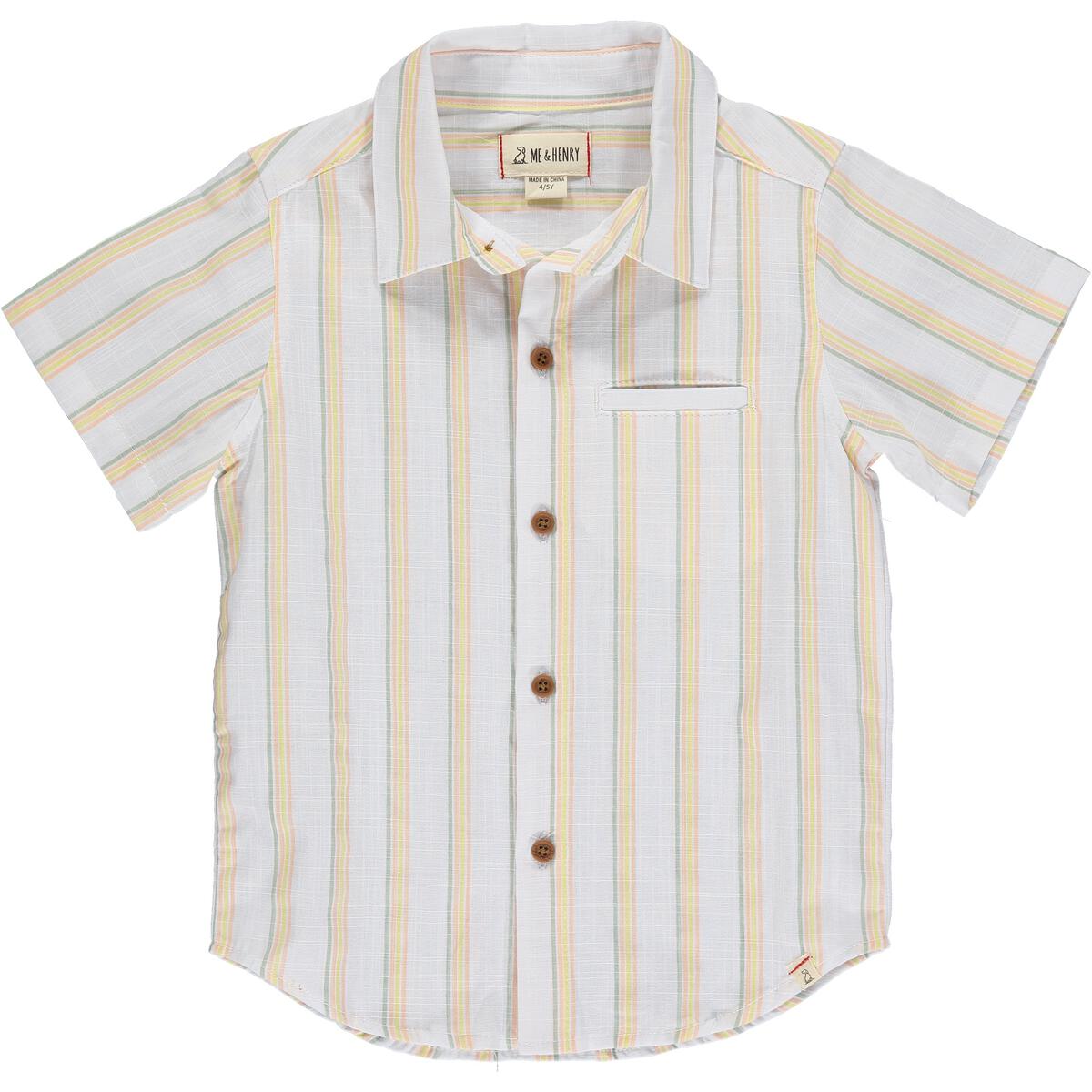 Newport Button Down, Warm Stripe