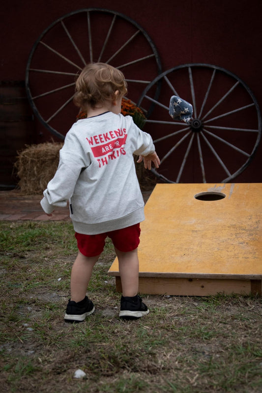 Weekends Are For The Kids, Fall Crewneck, Toddler Sweatshirt