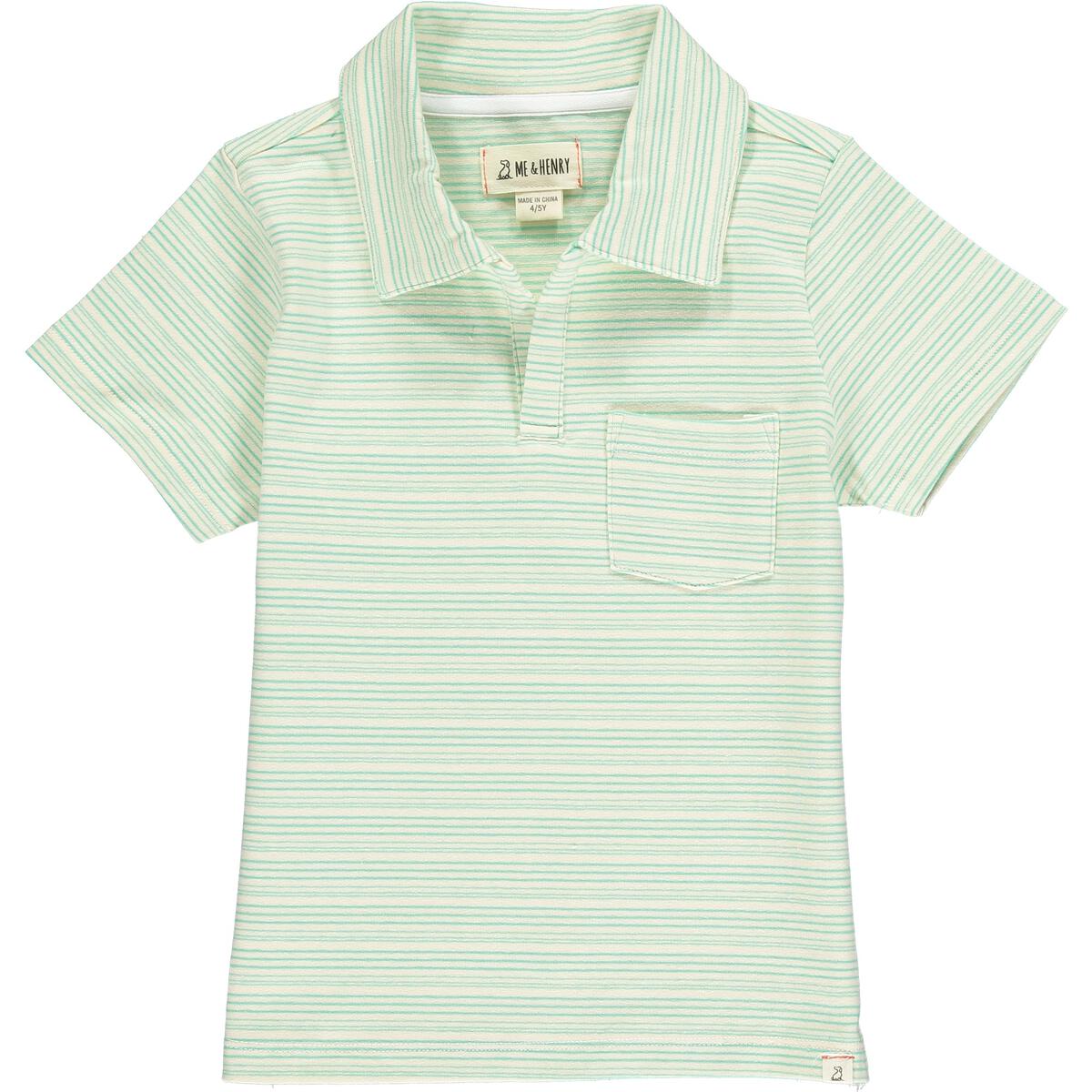 Mint Stripe Admiral Polo